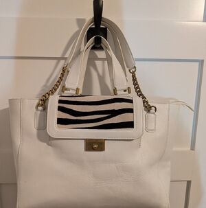 Jimmy Choo EUC Black and White  Camille Bag with Calf Hair
